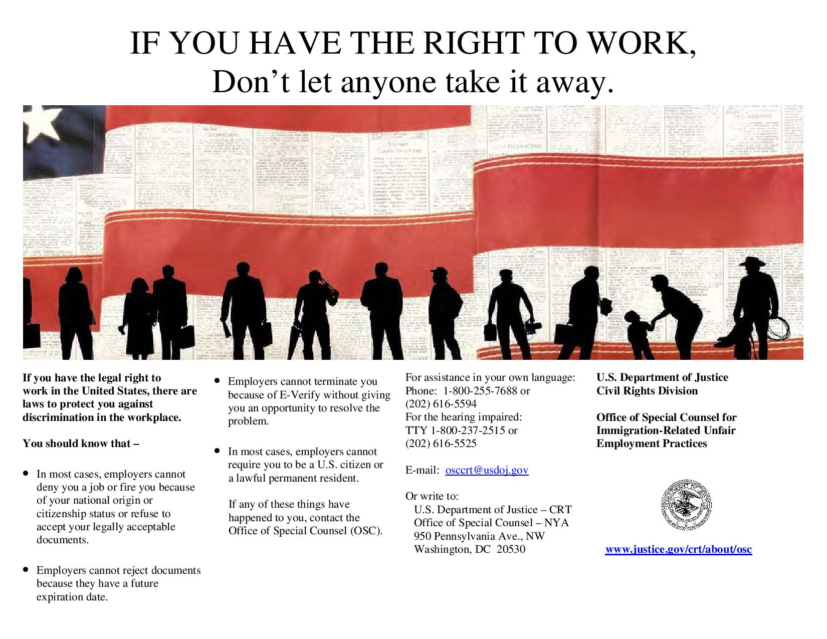 Right to Work Poster