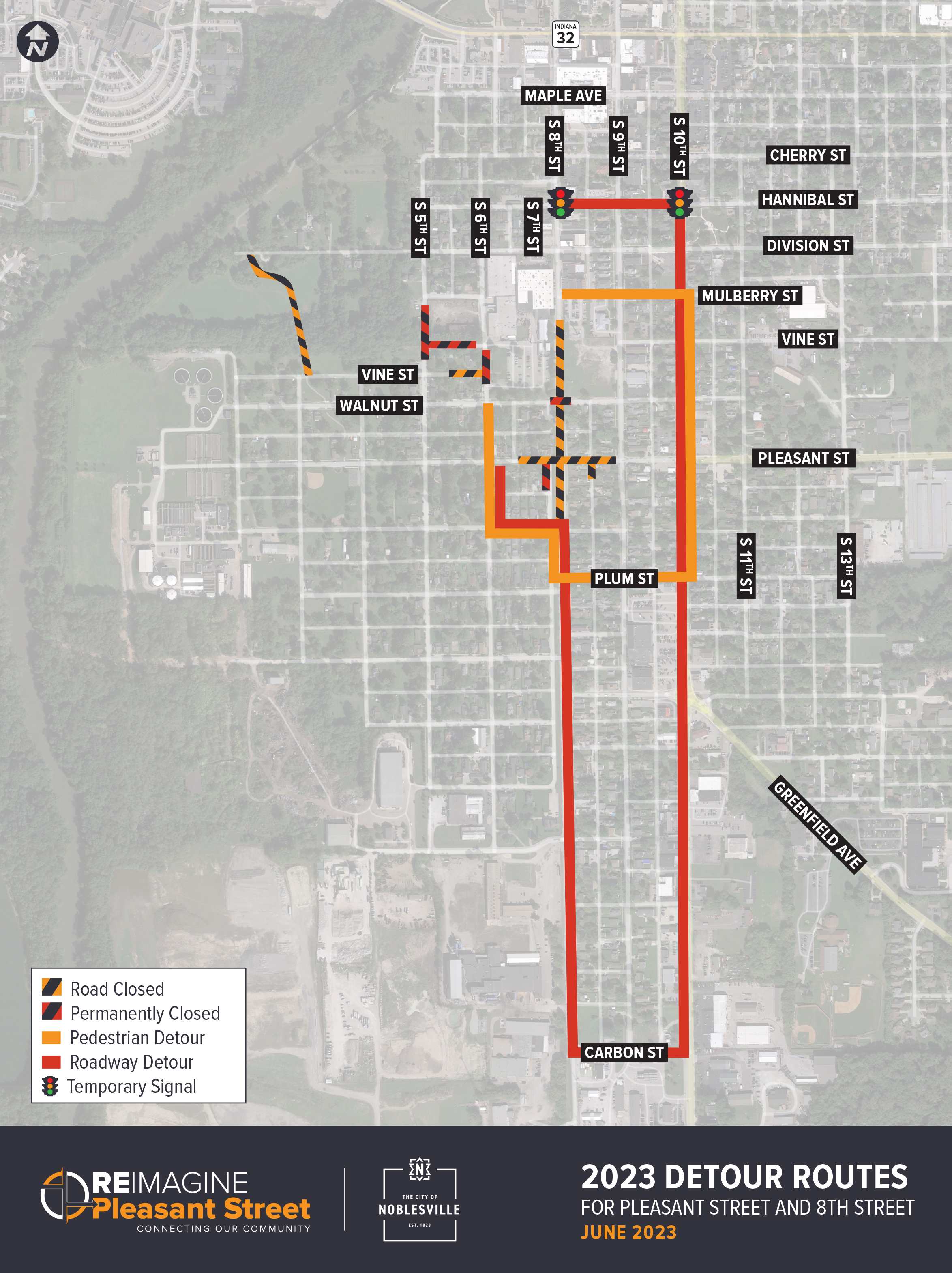 Pleasant Street 8th Street Closure Detour